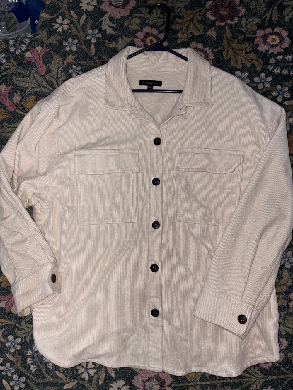 Banana Republic Cream Corduroy Button-Up Jacket